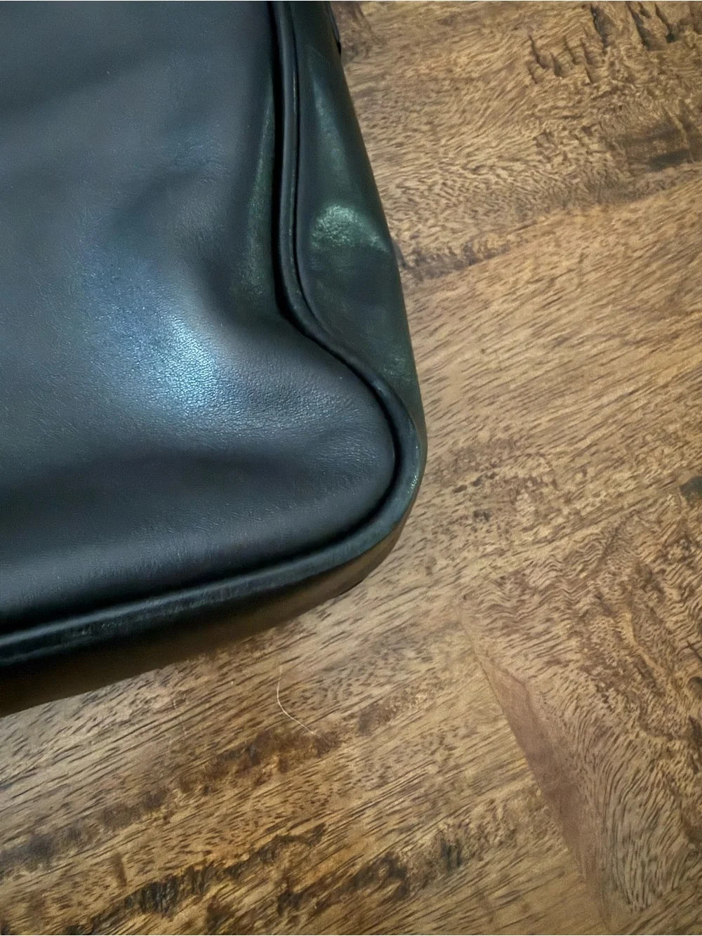 Vintage Coach Black Leather Briefcase with Chrome Hardware